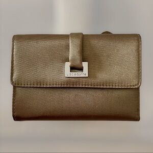 Liz Claiborne Vintage Metallic Bronze Trifold Nylon Wallet‌‌‌‌‌